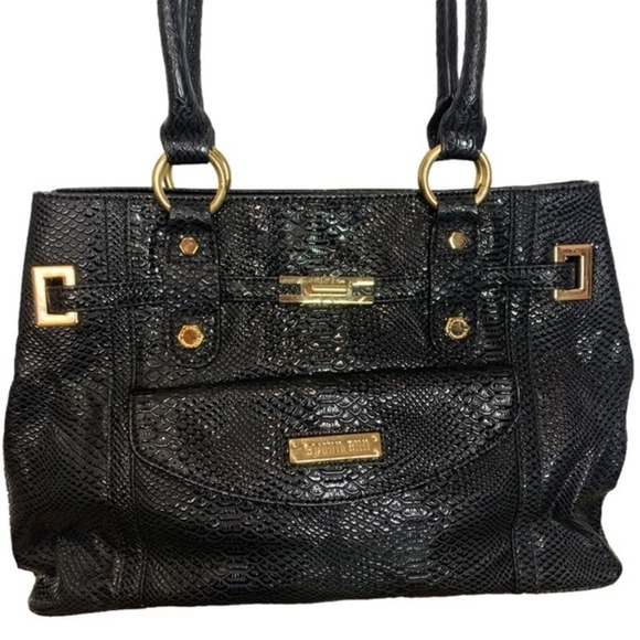 Gianni bini Black Animal Print Shoulder Bag Tote - Picture 2 of 8